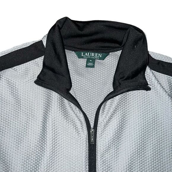 LAUREN RALPH LAUREN Grey & Black Textured 1/4 Zip Pullover Size M - Picture 4 of 7